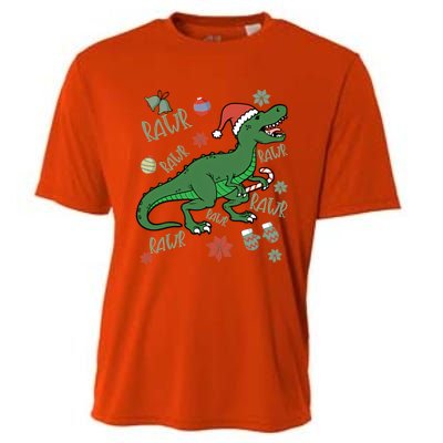 Dinosaur Singing Christmas Carol Cooling Performance Crew T-Shirt