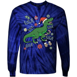 Dinosaur Singing Christmas Carol Tie-Dye Long Sleeve Shirt