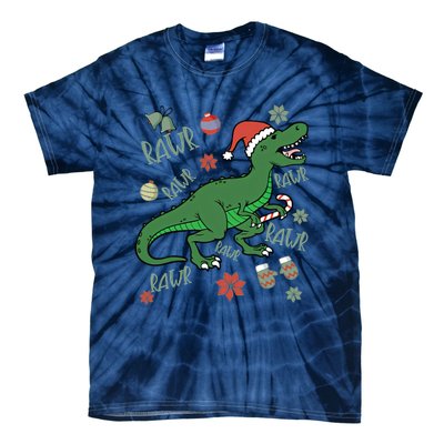 Dinosaur Singing Christmas Carol Tie-Dye T-Shirt