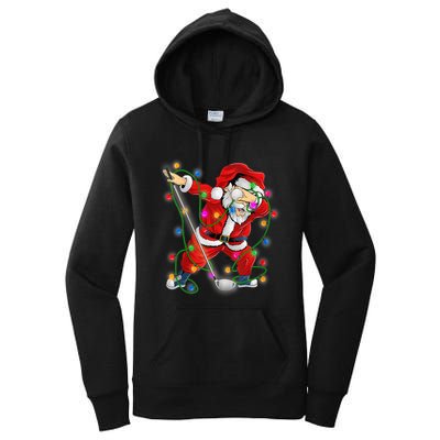 Dabbing Santa Claus Xmas Funny Golf Golfer Santa Women's Pullover Hoodie