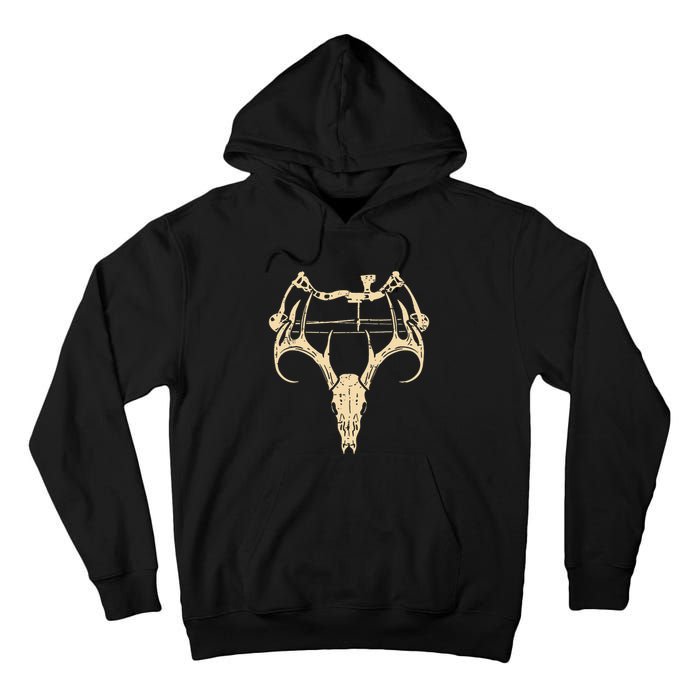 Deer Skull Compound Bow Retro Hunting Archery Dad Archer Tall Hoodie