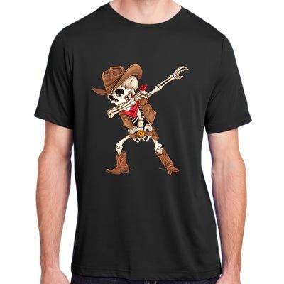 Dabbing Skeleton Cowboy Halloween Costume Adult ChromaSoft Performance T-Shirt