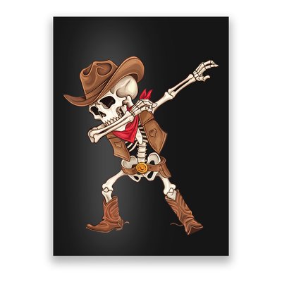 Dabbing Skeleton Cowboy Halloween Costume Poster