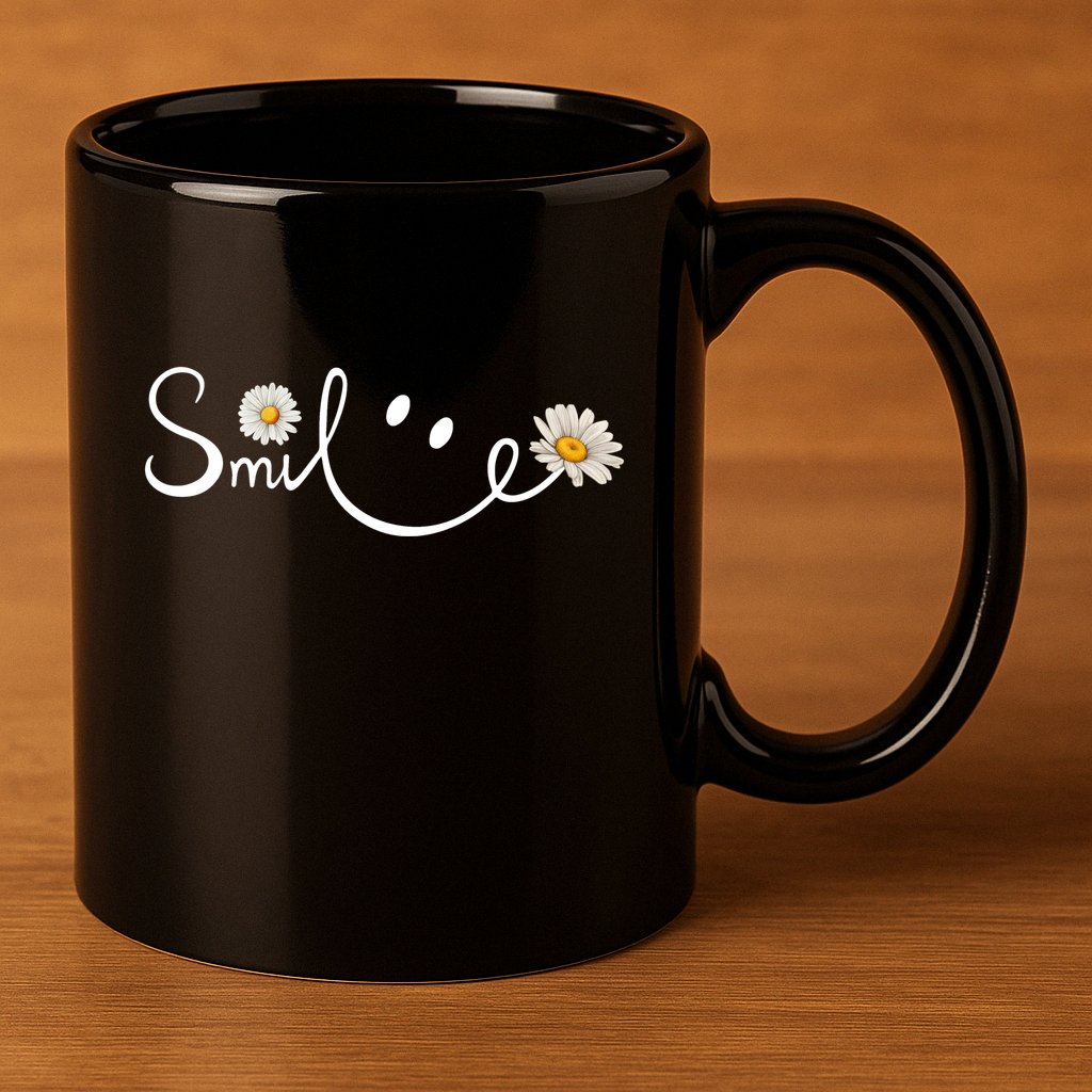 Daisy Smile Cute Gift 11oz C Handle Ceramic Mug