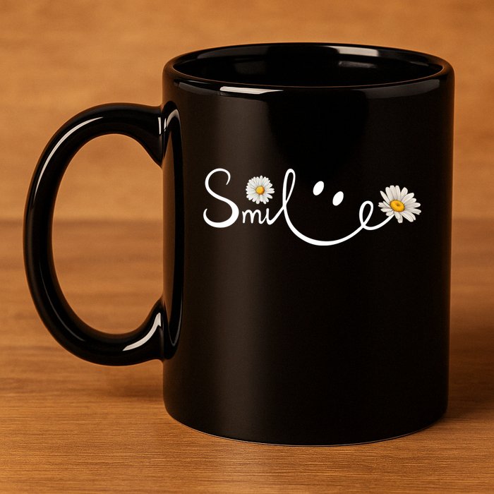Daisy Smile Cute Gift 11oz C Handle Ceramic Mug