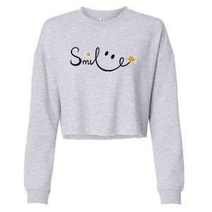 Daisy Smile Cute Gift Cropped Pullover Crew