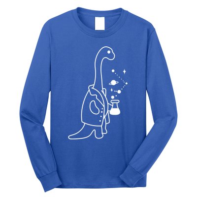 Dino Scientist Cool Crazy Chemistry Lab College University Gift Long Sleeve Shirt