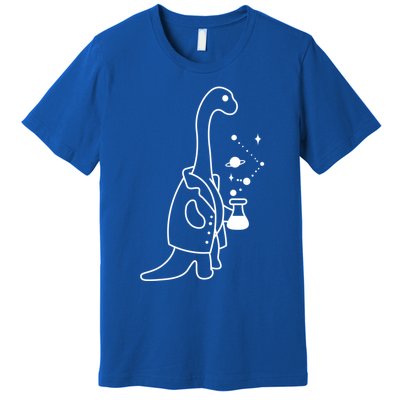 Dino Scientist Cool Crazy Chemistry Lab College University Gift Premium T-Shirt