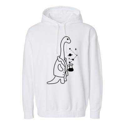 Dino Scientist Cool Crazy Chemistry Lab College University Gift Garment-Dyed Fleece Hoodie