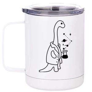 Dino Scientist Cool Crazy Chemistry Lab College University Gift 12 oz Stainless Steel Tumbler Cup