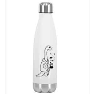 Dino Scientist Cool Crazy Chemistry Lab College University Gift Stainless Steel Insulated Water Bottle