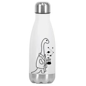 Dino Scientist Cool Crazy Chemistry Lab College University Gift Stainless Steel Insulated Water Bottle