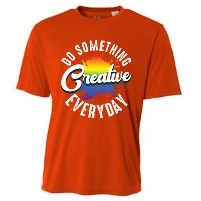 Do Something Creative Every Day Paint Splatter Creativity Gift Cooling Performance Crew T-Shirt