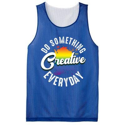 Do Something Creative Every Day Paint Splatter Creativity Gift Mesh Reversible Basketball Jersey Tank