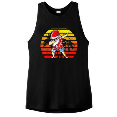 Dabbing Santa Christmas In July Hawaiian Xmas Dab Ladies PosiCharge Tri-Blend Wicking Tank