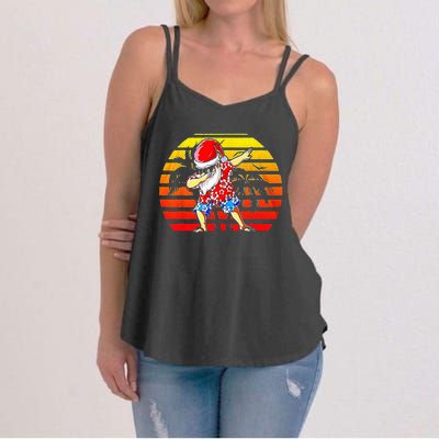 Dabbing Santa Christmas In July Hawaiian Xmas Dab Women's Strappy Tank