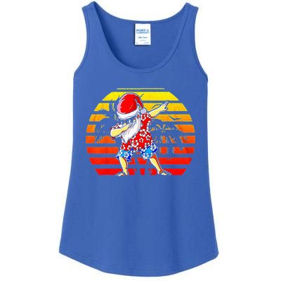 Dabbing Santa Christmas In July Hawaiian Xmas Dab Ladies Essential Tank