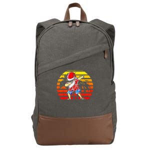 Dabbing Santa Christmas In July Hawaiian Xmas Dab Cotton Canvas Backpack