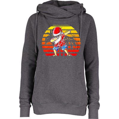 Dabbing Santa Christmas In July Hawaiian Xmas Dab Womens Funnel Neck Pullover Hood