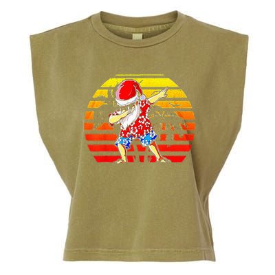 Dabbing Santa Christmas In July Hawaiian Xmas Dab Garment-Dyed Women's Muscle Tee