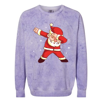 Dabbing Santa Christmas Gift Cute Gift Colorblast Crewneck Sweatshirt