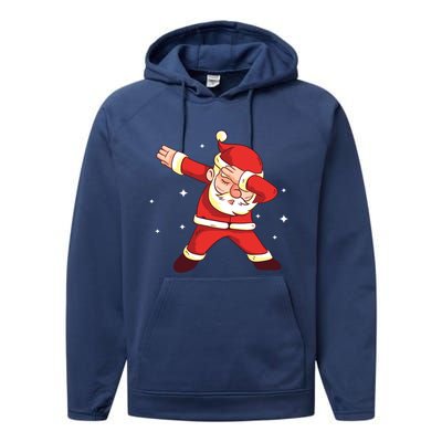 Dabbing Santa Christmas Gift Cute Gift Performance Fleece Hoodie