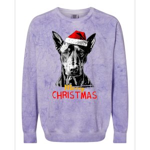 Doberman Santa Claus Hat Merry Christmas Dog Xmas Dogs Colorblast Crewneck Sweatshirt