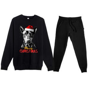 Doberman Santa Claus Hat Merry Christmas Dog Xmas Dogs Premium Crewneck Sweatsuit Set