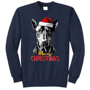 Doberman Santa Claus Hat Merry Christmas Dog Xmas Dogs Tall Sweatshirt