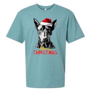 Doberman Santa Claus Hat Merry Christmas Dog Xmas Dogs Sueded Cloud Jersey T-Shirt