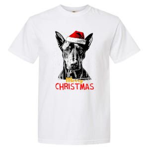 Doberman Santa Claus Hat Merry Christmas Dog Xmas Dogs Garment-Dyed Heavyweight T-Shirt