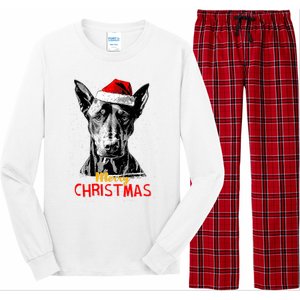 Doberman Santa Claus Hat Merry Christmas Dog Xmas Dogs Long Sleeve Pajama Set