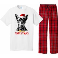 Doberman Santa Claus Hat Merry Christmas Dog Xmas Dogs Pajama Set