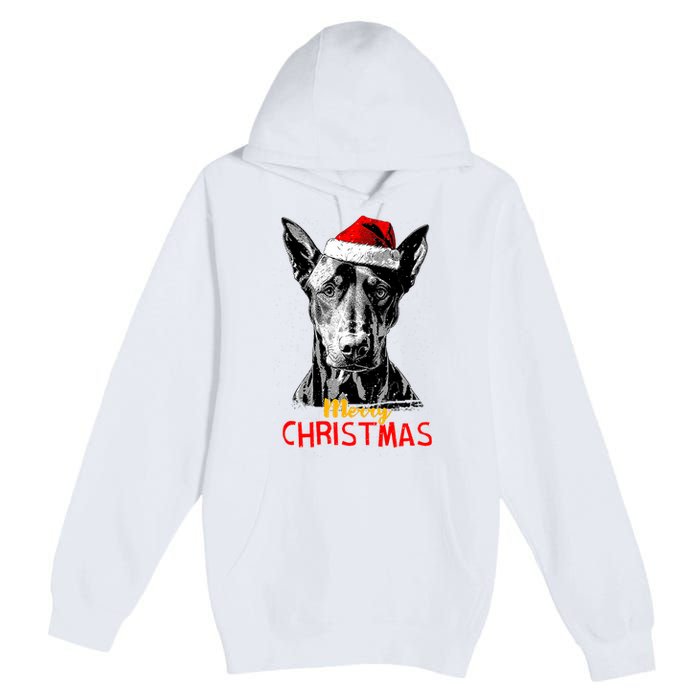 Doberman Santa Claus Hat Merry Christmas Dog Xmas Dogs Premium Pullover Hoodie