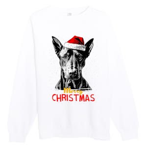 Doberman Santa Claus Hat Merry Christmas Dog Xmas Dogs Premium Crewneck Sweatshirt