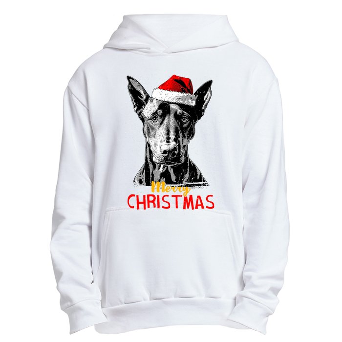 Doberman Santa Claus Hat Merry Christmas Dog Xmas Dogs Urban Pullover Hoodie