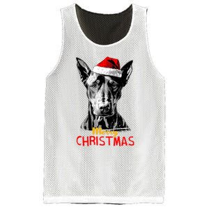 Doberman Santa Claus Hat Merry Christmas Dog Xmas Dogs Mesh Reversible Basketball Jersey Tank