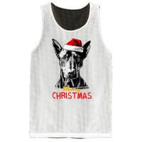 Doberman Santa Claus Hat Merry Christmas Dog Xmas Dogs Mesh Reversible Basketball Jersey Tank