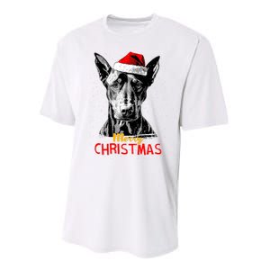 Doberman Santa Claus Hat Merry Christmas Dog Xmas Dogs Performance Sprint T-Shirt