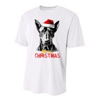 Doberman Santa Claus Hat Merry Christmas Dog Xmas Dogs Performance Sprint T-Shirt