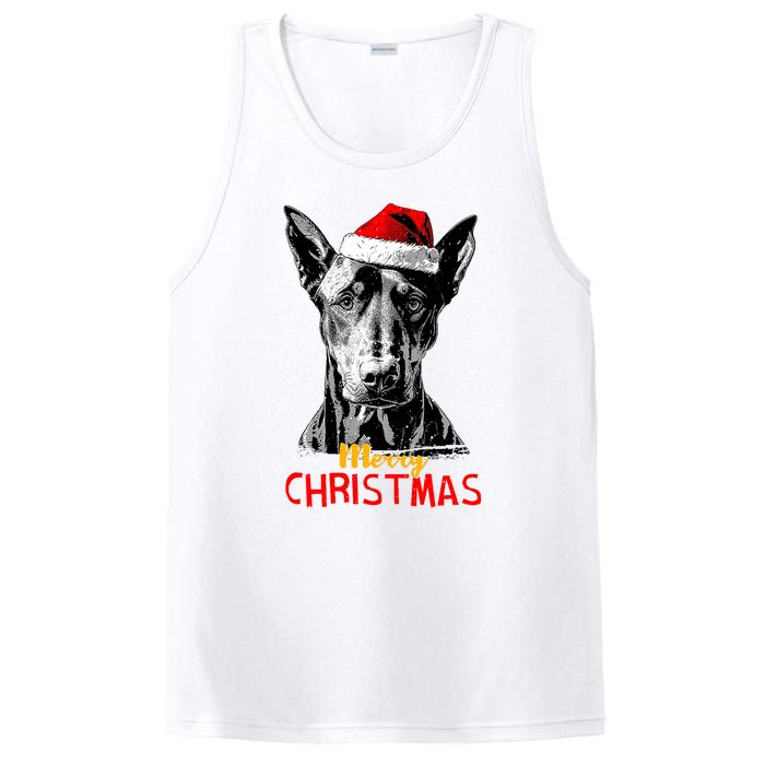 Doberman Santa Claus Hat Merry Christmas Dog Xmas Dogs PosiCharge Competitor Tank