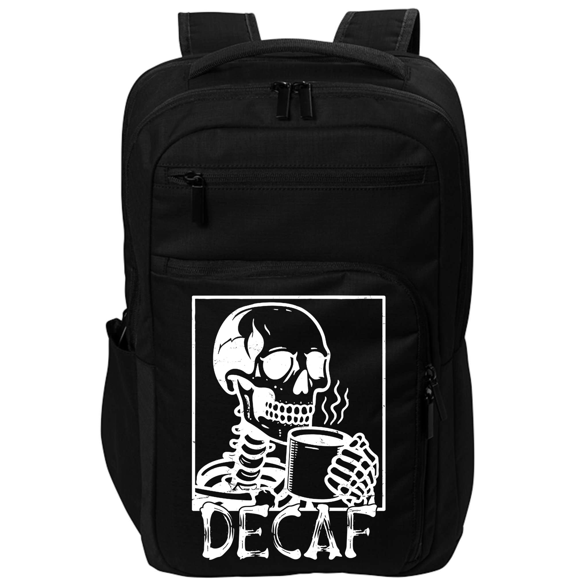 Decaf Skeleton Coffee Skull  Impact Tech Backpack