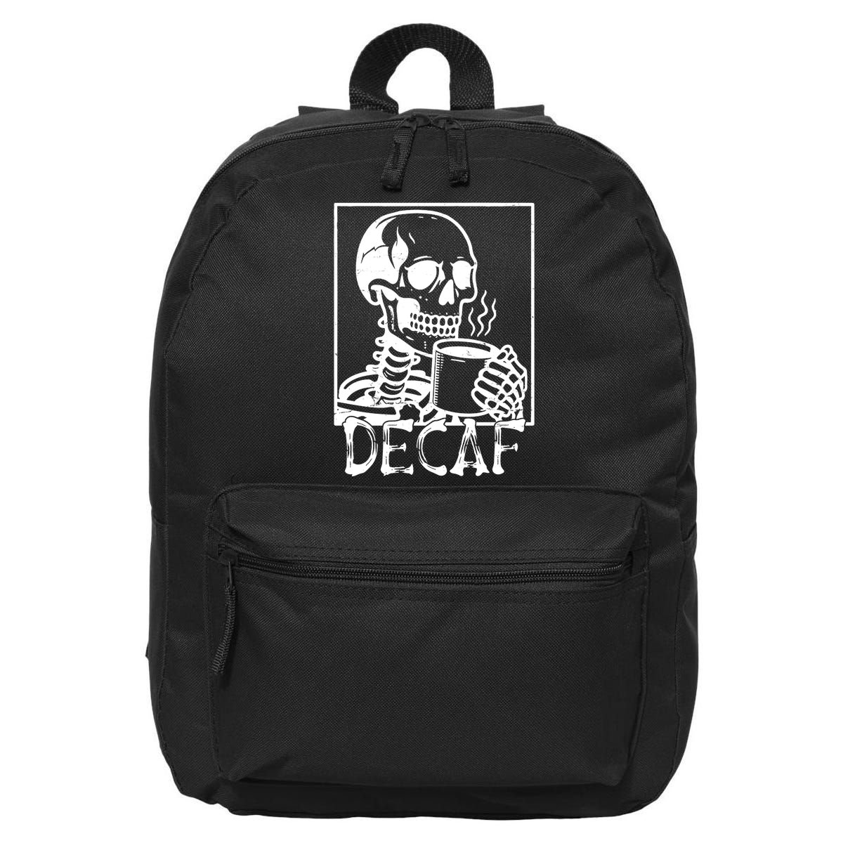 Decaf Skeleton Coffee Skull  16 in Basic Backpack
