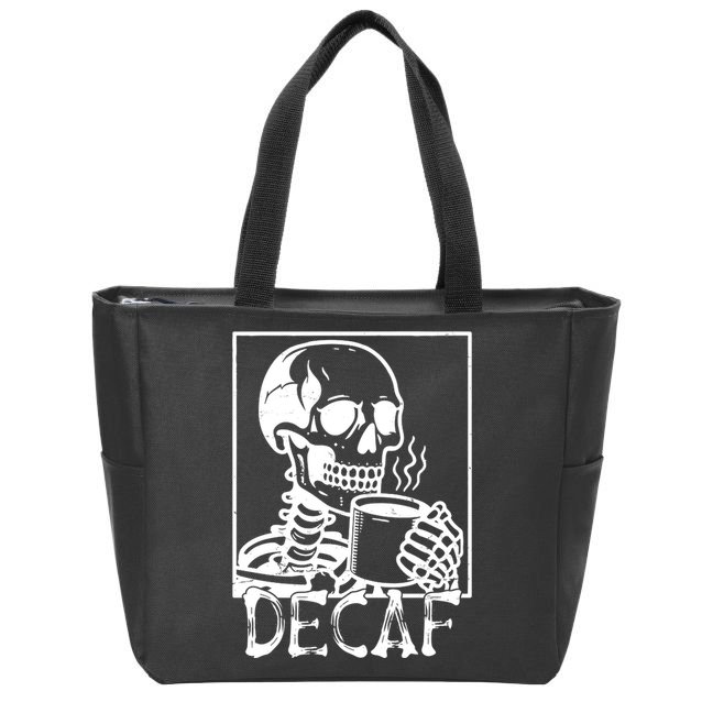 Decaf Skeleton Coffee Skull  Zip Tote Bag