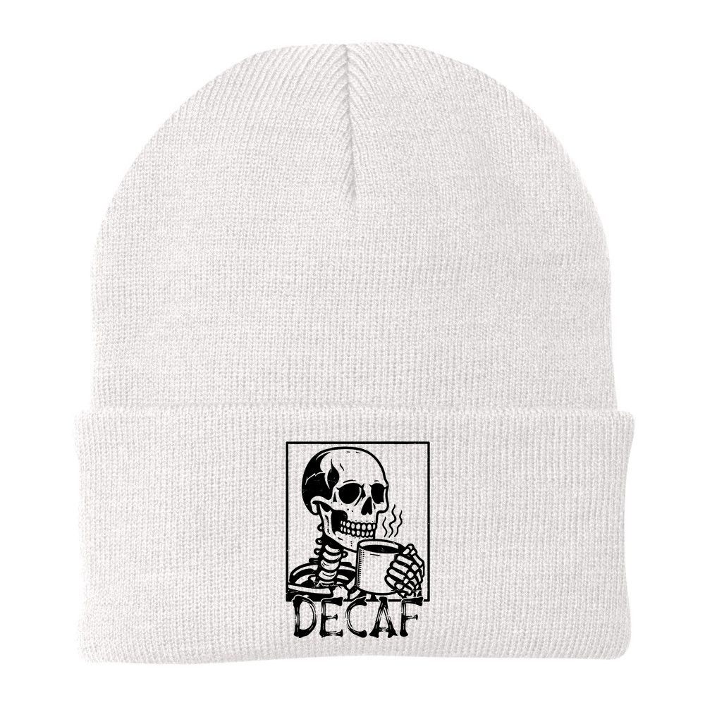 Decaf Skeleton Coffee Skull  Beanie