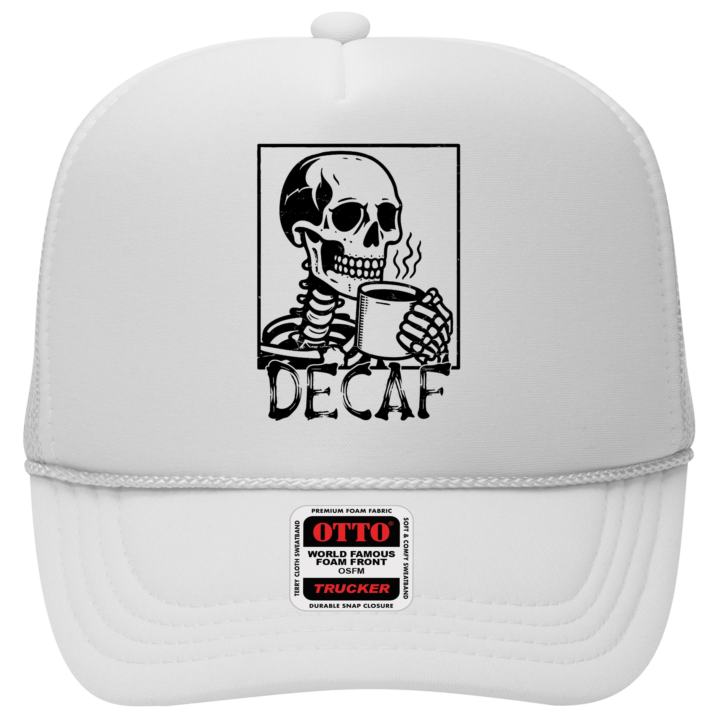 Decaf Skeleton Coffee Skull  Hat