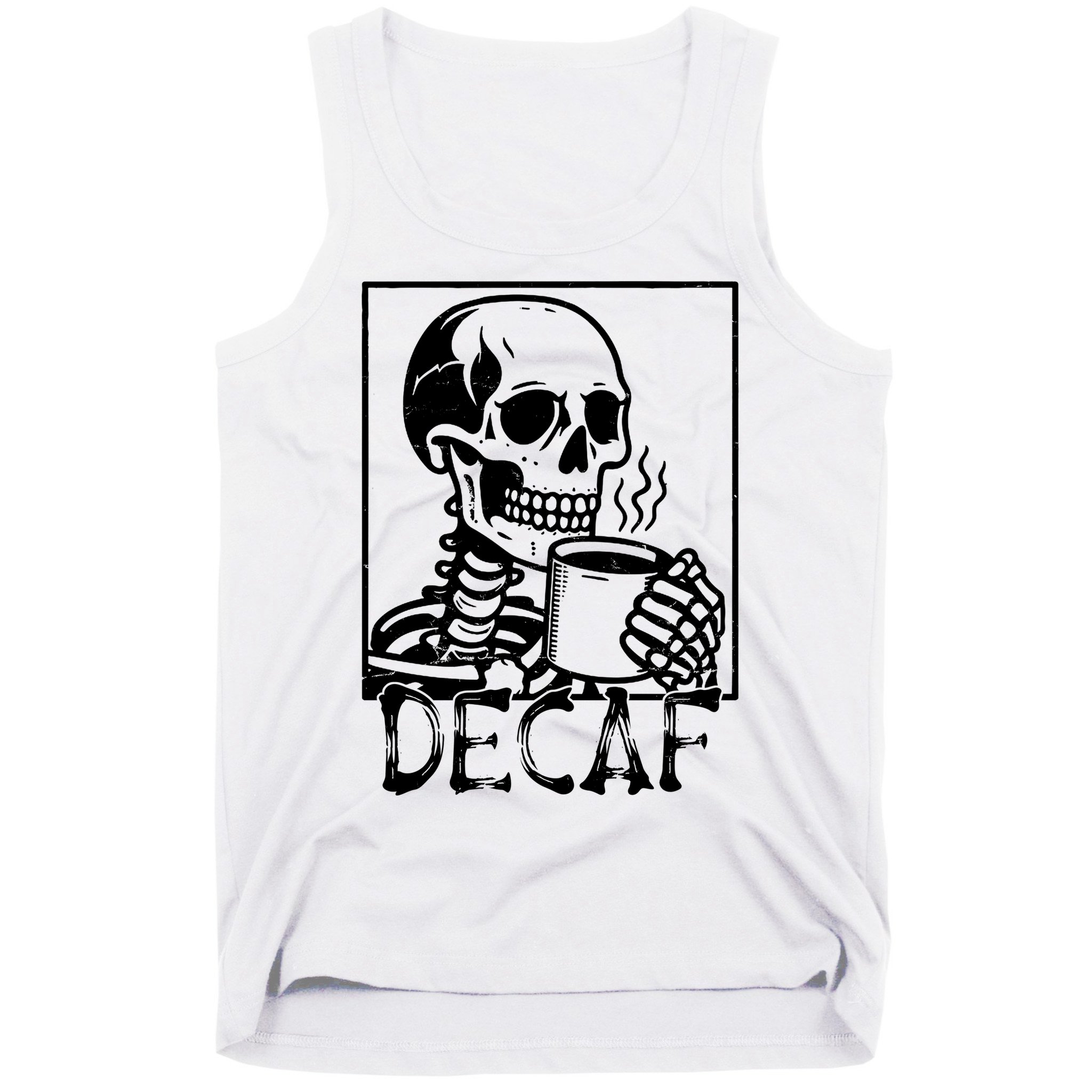 Decaf Skeleton Coffee Skull  Tank Top
