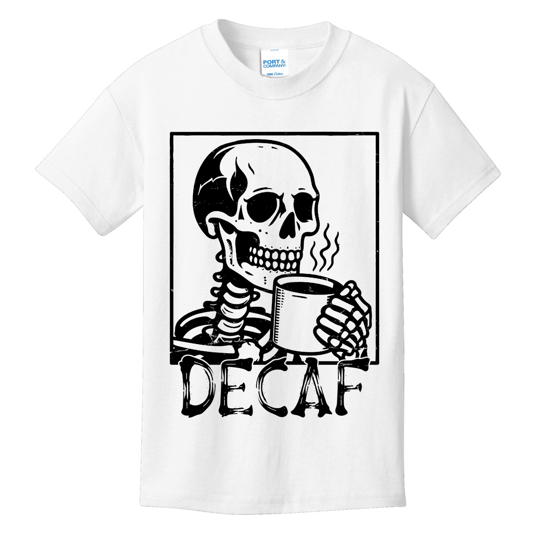 Decaf Skeleton Coffee Skull  Kids T-Shirt