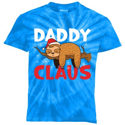 Daddy Sloth Claus For Xmas For Father's Day Great Gift Kids Tie-Dye T-Shirt