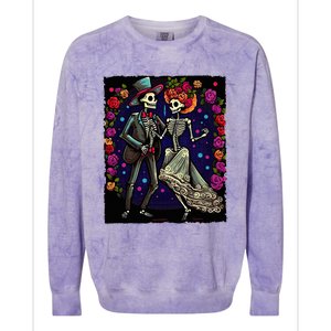 Dancing Skeletons Costume Dia De Los Muertos Day of The Dead Colorblast Crewneck Sweatshirt